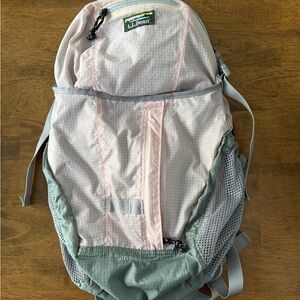 L.L. Bean  Pink and Grey Stow Away Backpack 20L